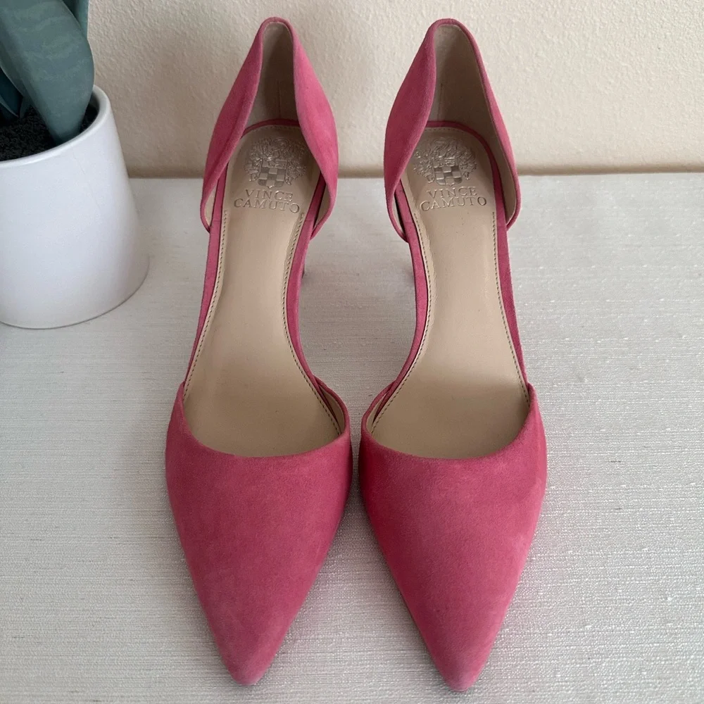 Vince Camuto Renny Geranium Pink Suede Pointed Toe D’orsay Pumps Women’s 10M - Picture 2 of 13